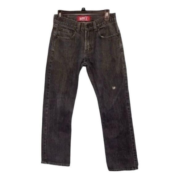 Levi's 514 Slim Straight Leg Jeans Blue Dark Wash Denim Distressed 28 x 28 - Picture 1 of 7